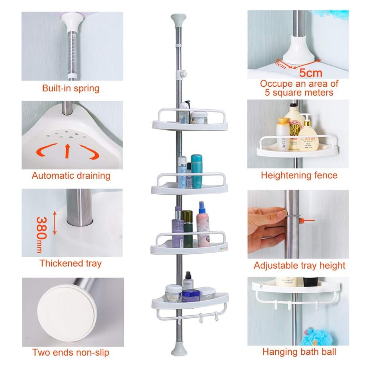 Miniatura 5 de Esquinero Baño 4 niveles 15kg Estante